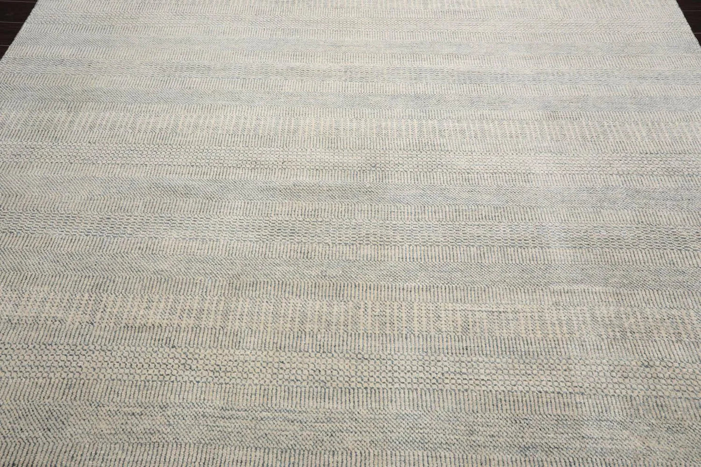 Multi Sizes Blue Hand Knotted Wool and Silk Modern Oriental Area Rug-4