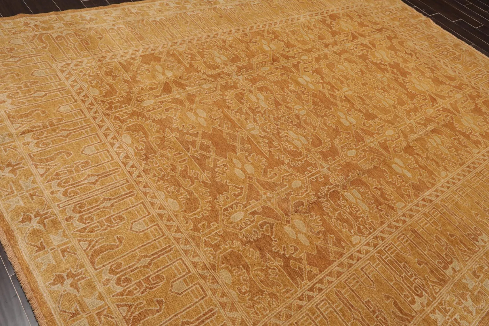 8'3'' x 11'3'' Wool Foundation Hand Knotted Wool Rare Egyptian Area Rug Brown-4