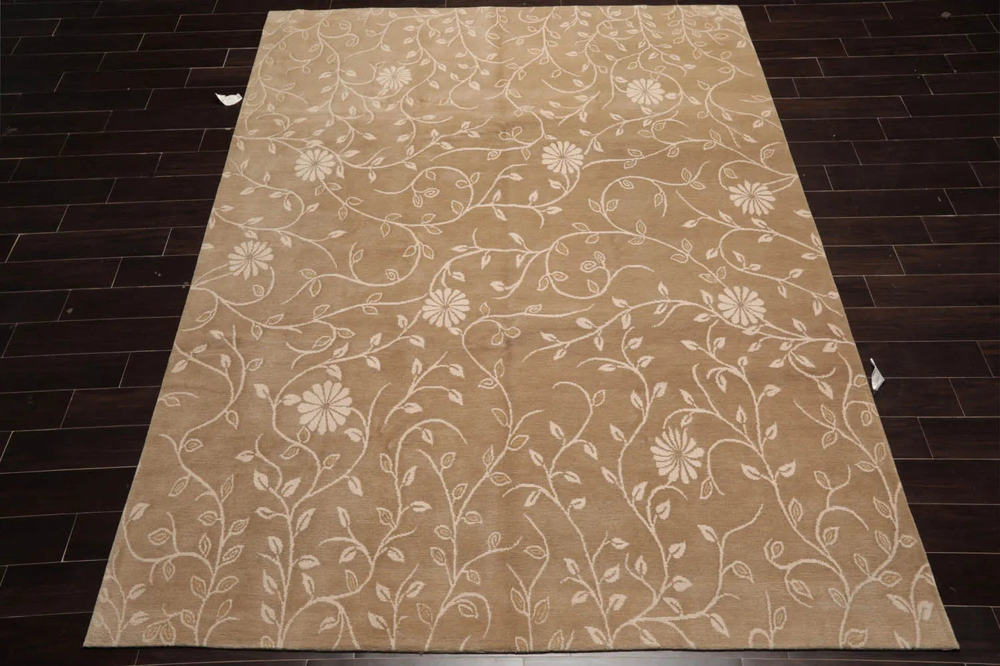 8x10 Tone On Tone Beige Hand Knotted Tibetan 100% Wool Lapchi Transitional Oriental Area Rug-2