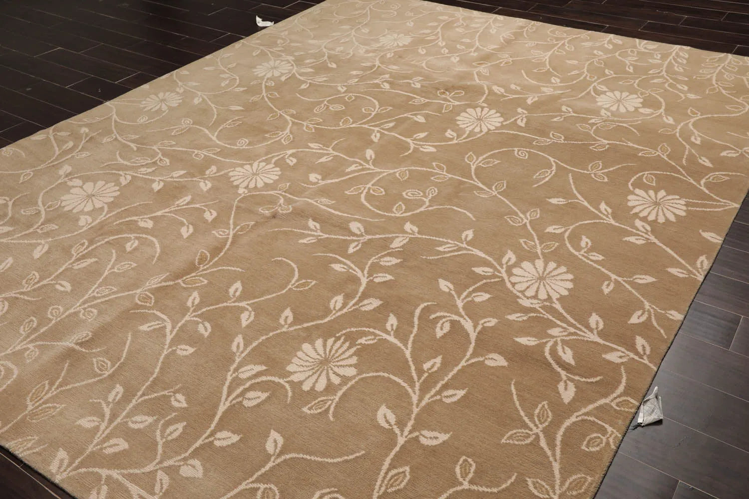 8x10 Tone On Tone Beige Hand Knotted Tibetan 100% Wool Lapchi Transitional Oriental Area Rug-3