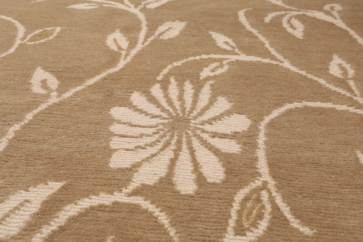 8x10 Tone On Tone Beige Hand Knotted Tibetan 100% Wool Lapchi Transitional Oriental Area Rug-4