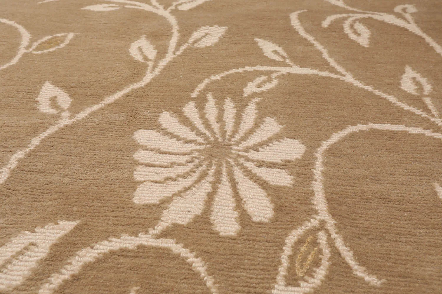 8x10 Tone On Tone Beige Hand Knotted Tibetan 100% Wool Lapchi Transitional Oriental Area Rug-4