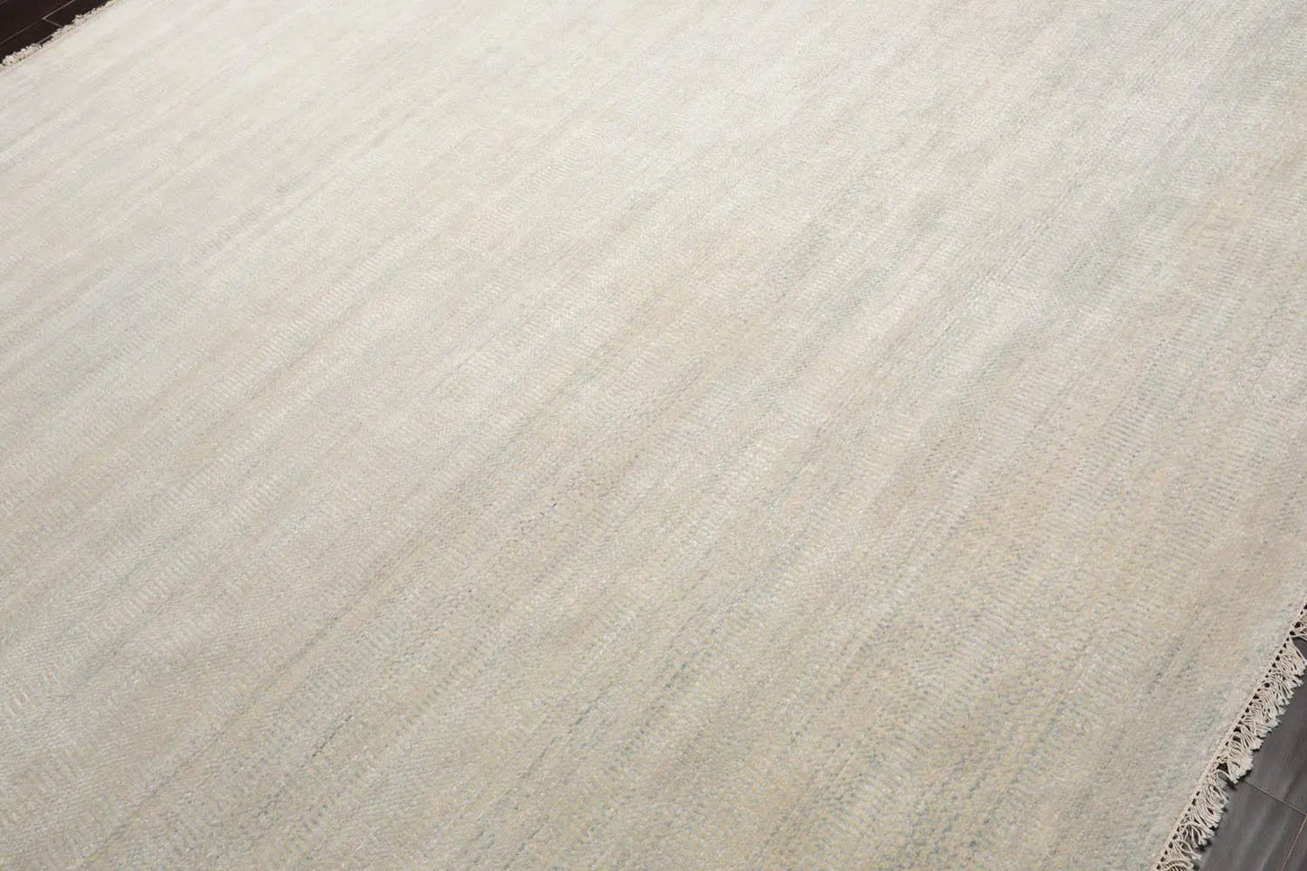 Multi Sizes Beige Hand Knotted Wool and Silk Modern Oriental Area Rug-1
