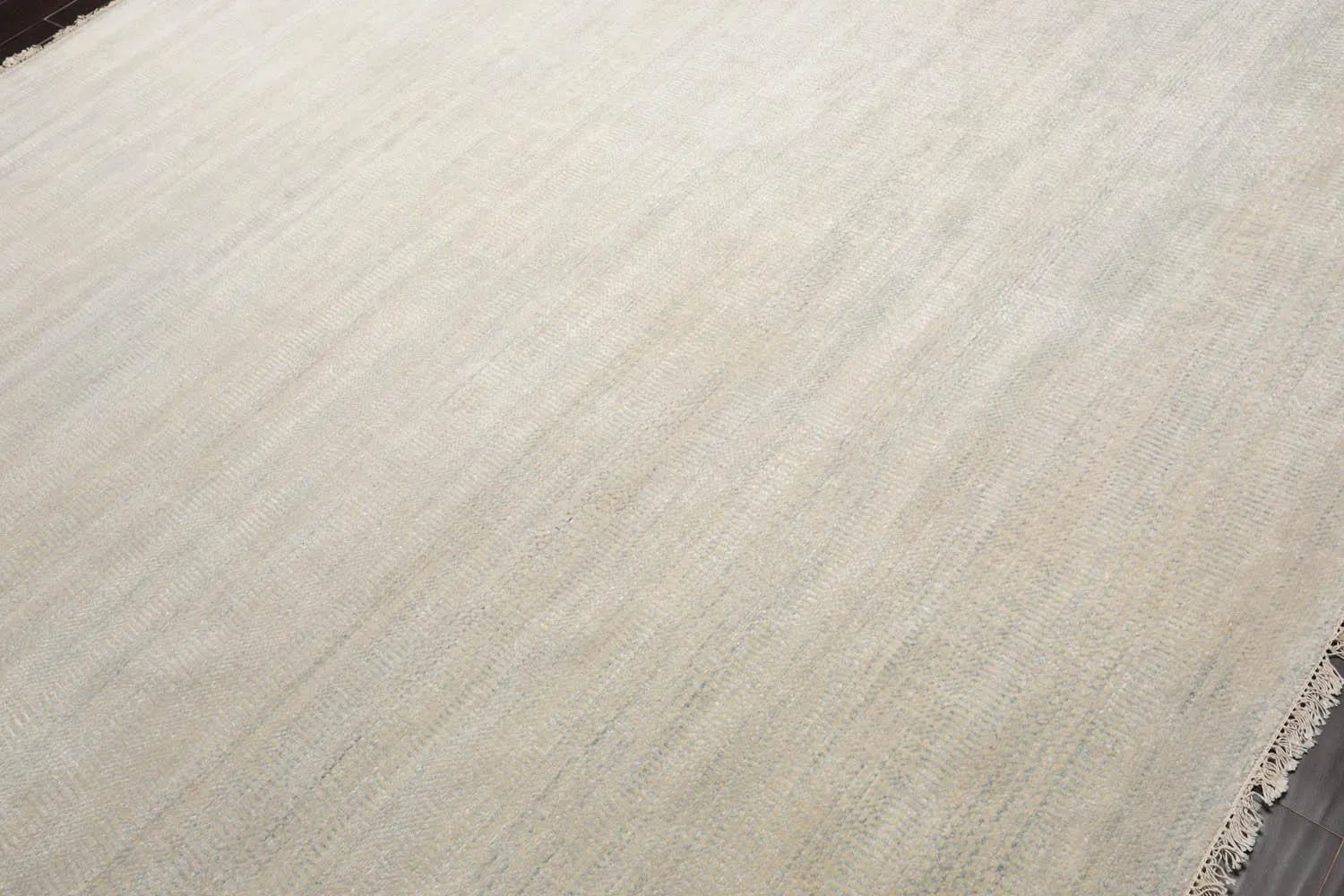 Multi Sizes Beige Hand Knotted Wool and Silk Modern Oriental Area Rug-1
