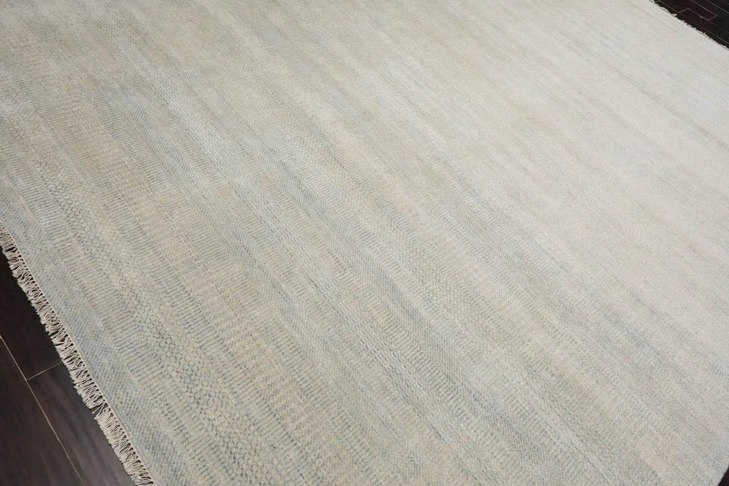 Multi Sizes Beige Hand Knotted Wool and Silk Modern Oriental Area Rug-2