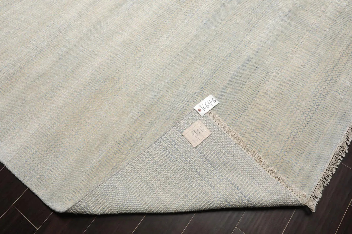 Multi Sizes Beige Hand Knotted Wool and Silk Modern Oriental Area Rug-3