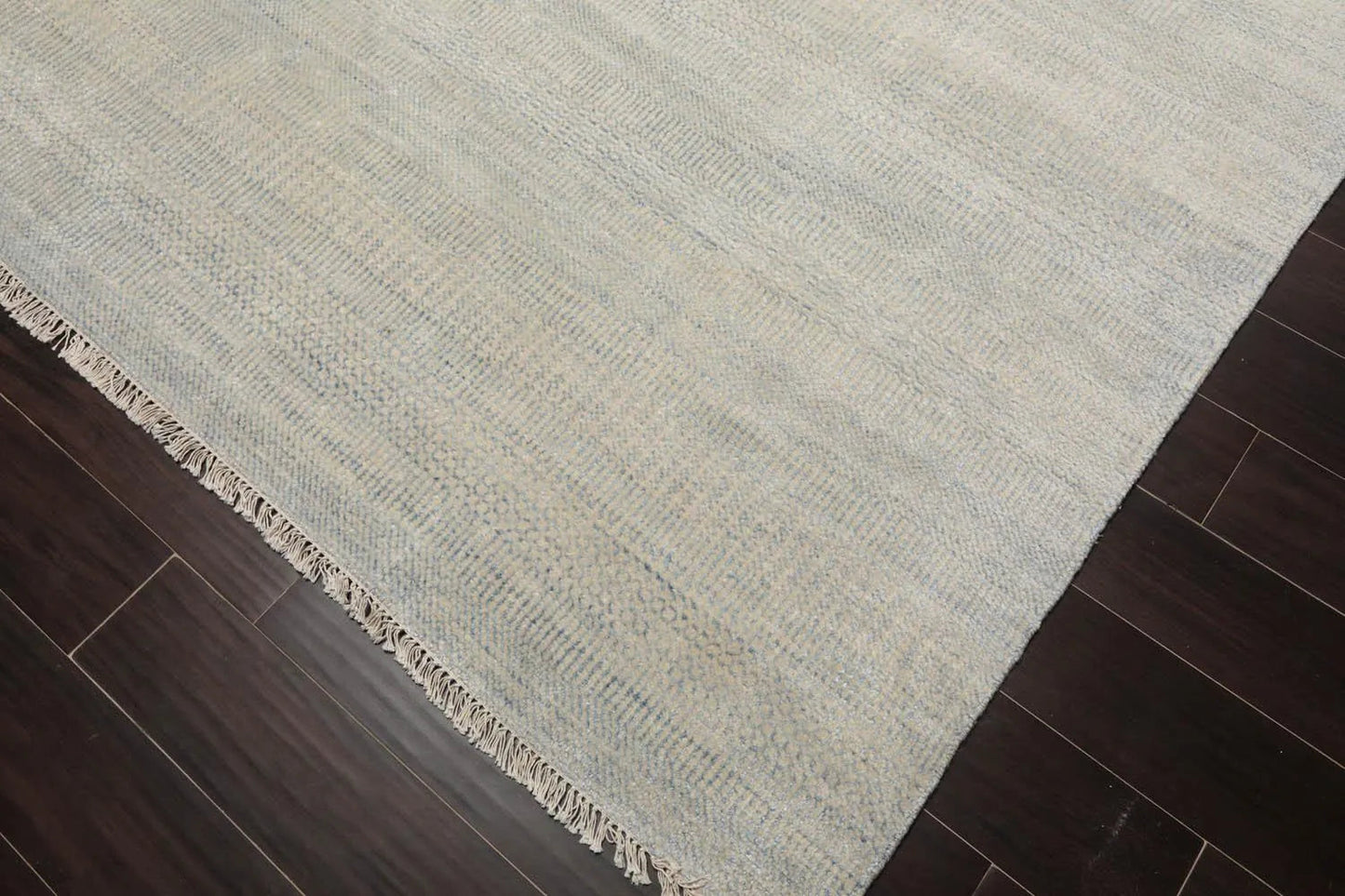 Multi Sizes Beige Hand Knotted Wool and Silk Modern Oriental Area Rug-4