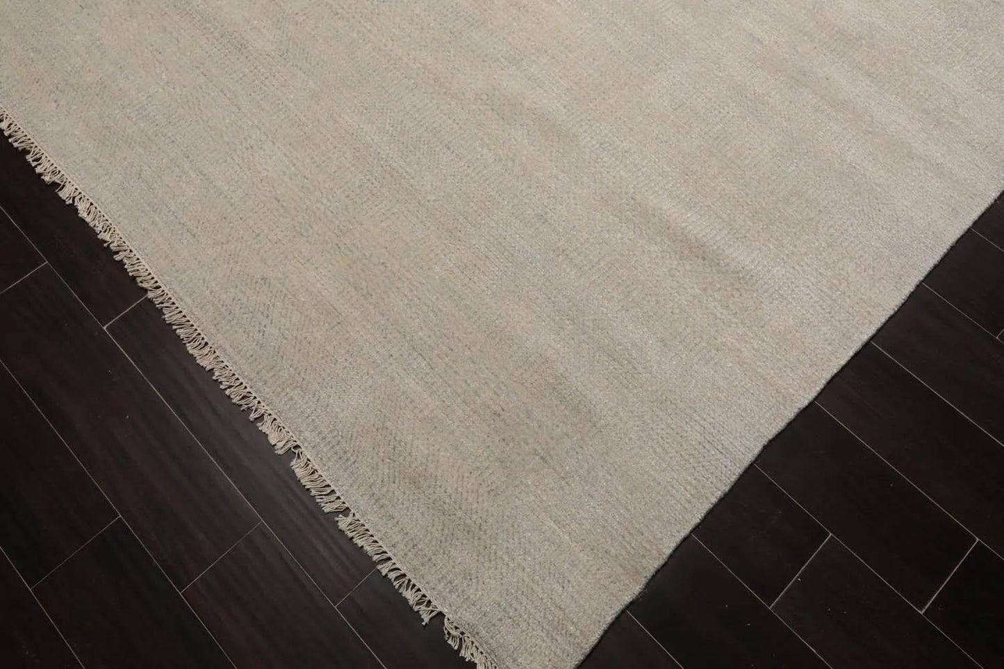 Multi Sizes Beige Hand Knotted Wool and Silk Modern Oriental Area Rug-4