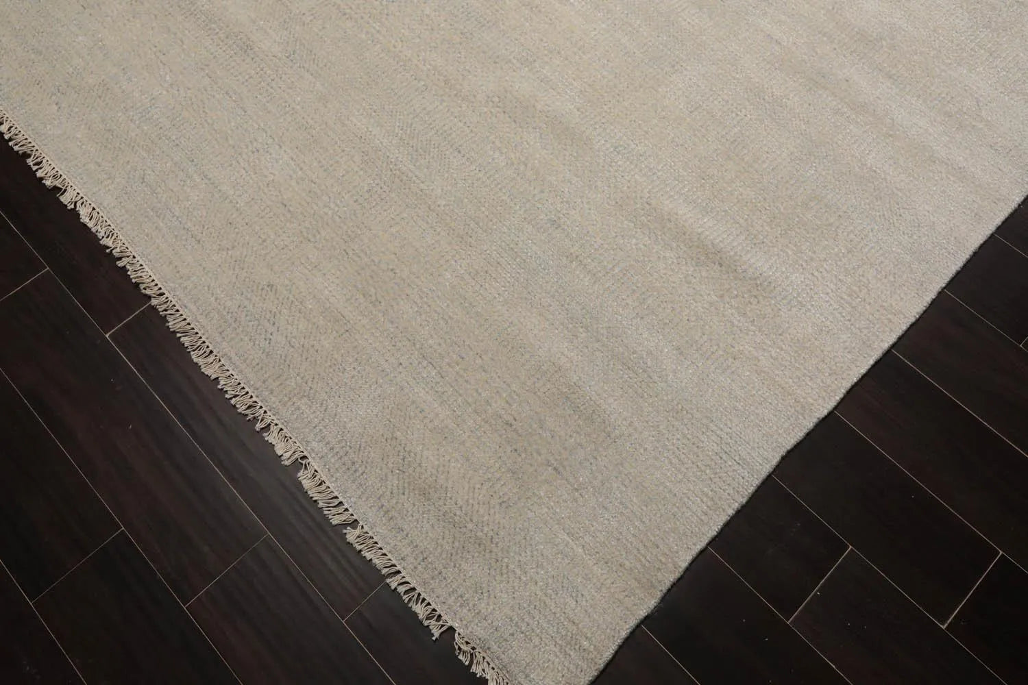 Multi Sizes Beige Hand Knotted Wool and Silk Modern Oriental Area Rug-4