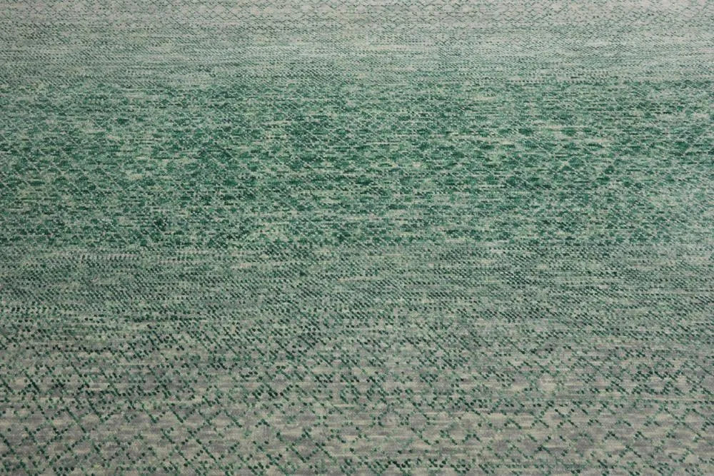 9’ x 12’ Hand Knotted 100% Wool Modern Oriental Area Rug Green, Beige, Gray-4