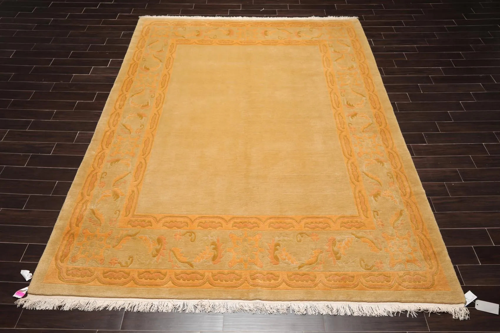 8'10'' x 11'10'' Hand Knotted Tibetan Wool Neo Classic Oriental Area Rug Beige-1