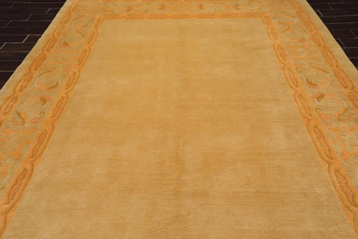 8'10'' x 11'10'' Hand Knotted Tibetan Wool Neo Classic Oriental Area Rug Beige-4