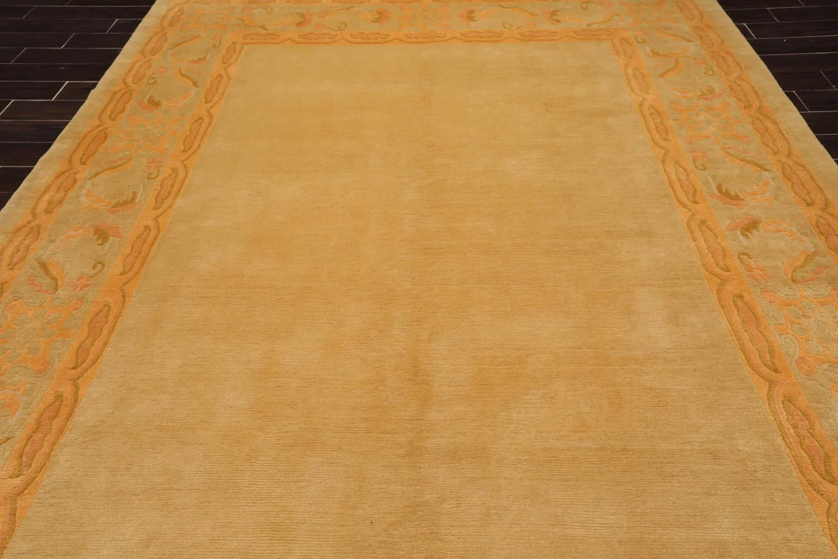 8'10'' x 11'10'' Hand Knotted Tibetan Wool Neo Classic Oriental Area Rug Beige-4
