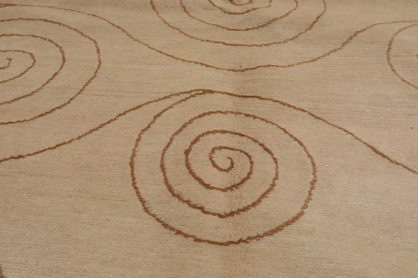 8x10 Beige,Gold Hand Knotted Tibetan Wool and Silk Tufenkian Modern & Contemporary Oriental Area Rug-3