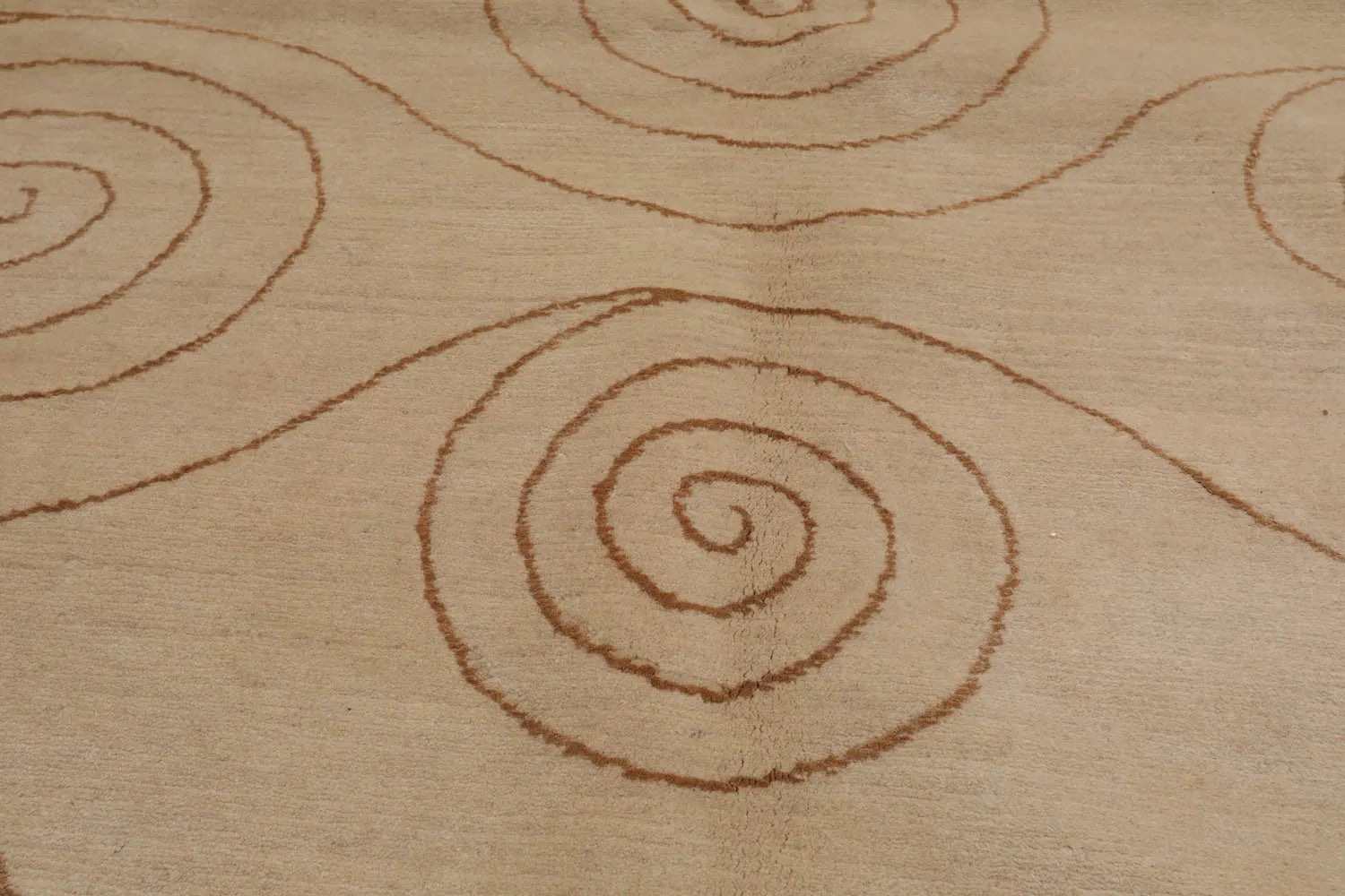 8x10 Beige,Gold Hand Knotted Tibetan Wool and Silk Tufenkian Modern & Contemporary Oriental Area Rug-3