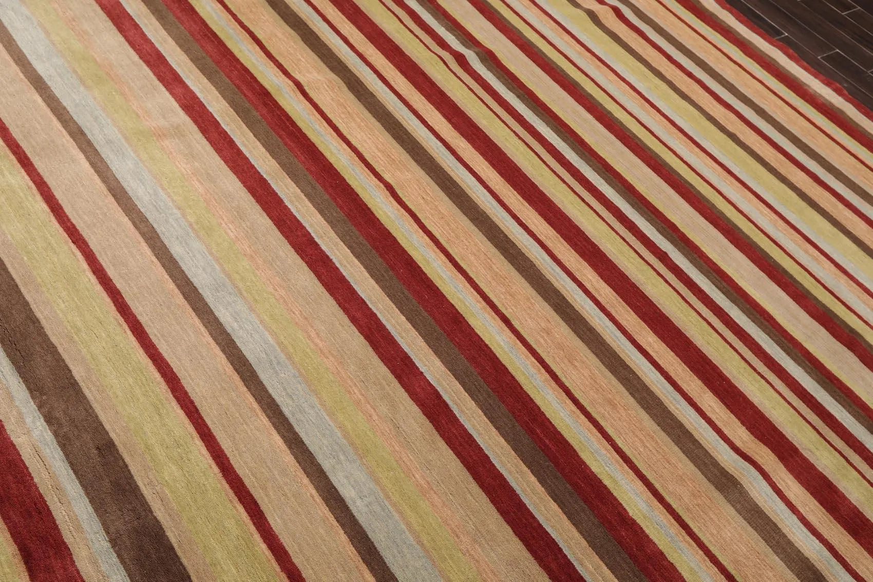 8'1'' x 9'8'' Hand Knotted Tibetan 100% Wool Stripes Oriental Area Rug Rust-2
