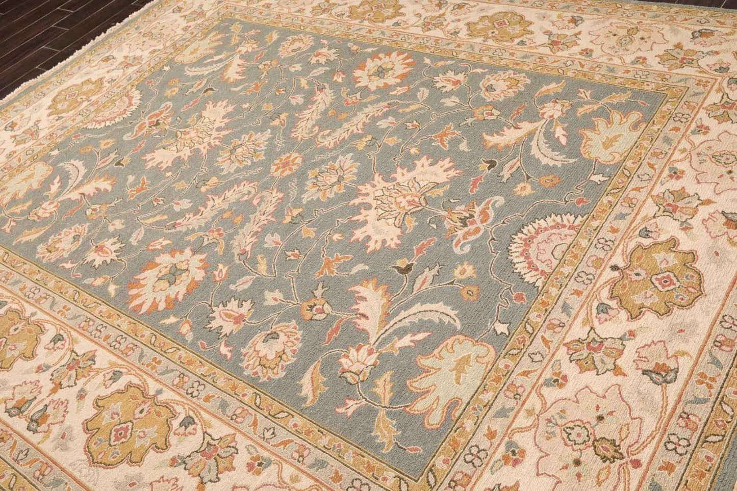 8' x 9'10'' Hand Knotted 100% Wool Area Rug Slate Flat pile-1