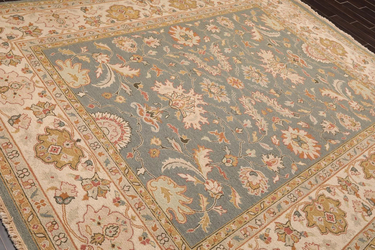 8' x 9'10'' Hand Knotted 100% Wool Area Rug Slate Flat pile-2