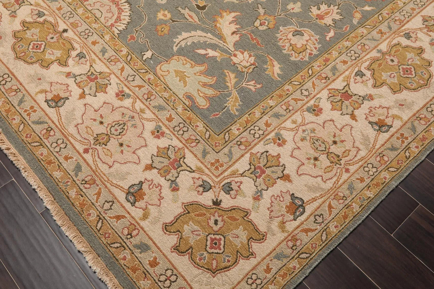 8' x 9'10'' Hand Knotted 100% Wool Area Rug Slate Flat pile-4