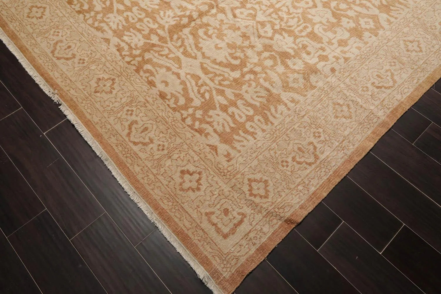 10'x14' Beige Hand Knotted Transitional Antique Reproduction Tibetan 100% Wool Oriental Area Rug-4