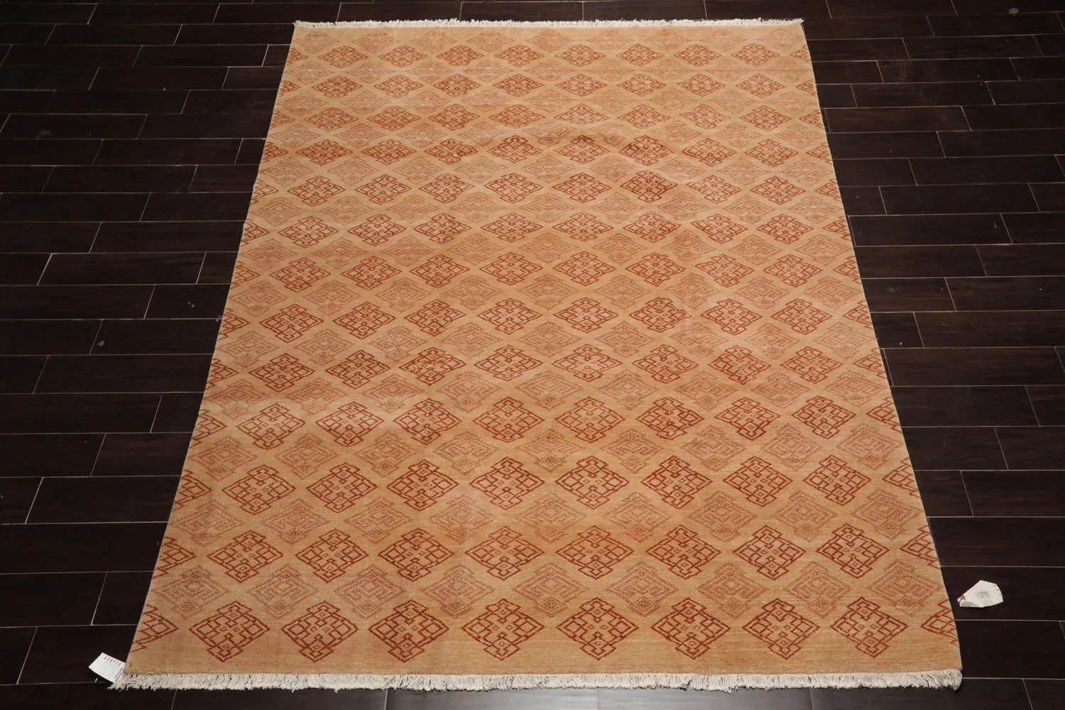 8x10 Tan, Caramel Hand Knotted Tibetan 100% Wool Michaelian & Kohlberg Transitional Oriental Area Rug-2