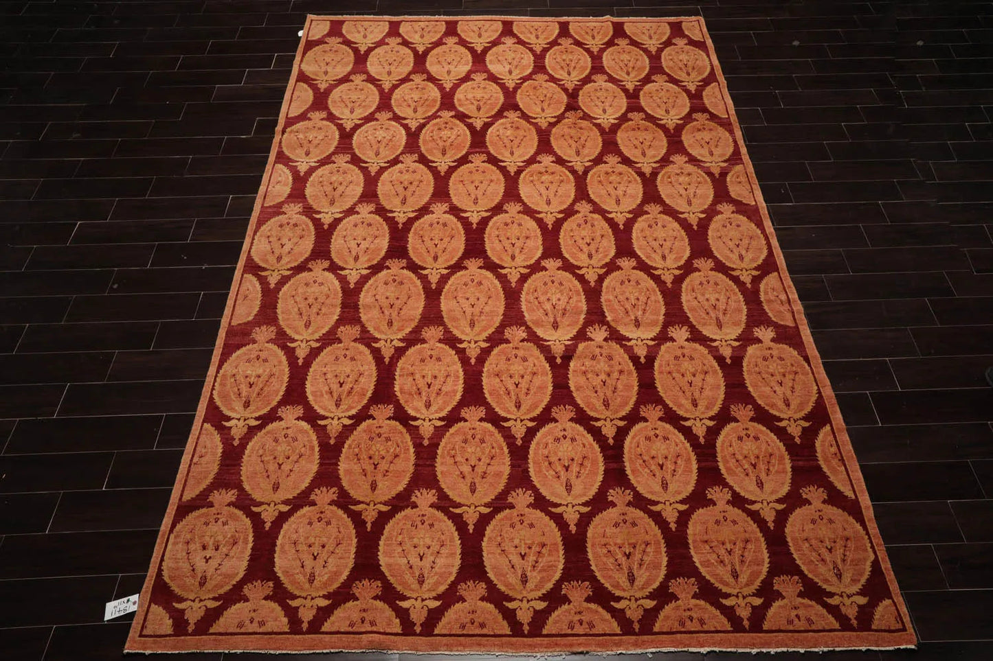 9x12 Rust, Peach Hand Knotted Tibetan 100% Wool Michaelian & Kohlberg Transitional Oriental Area Rug-2