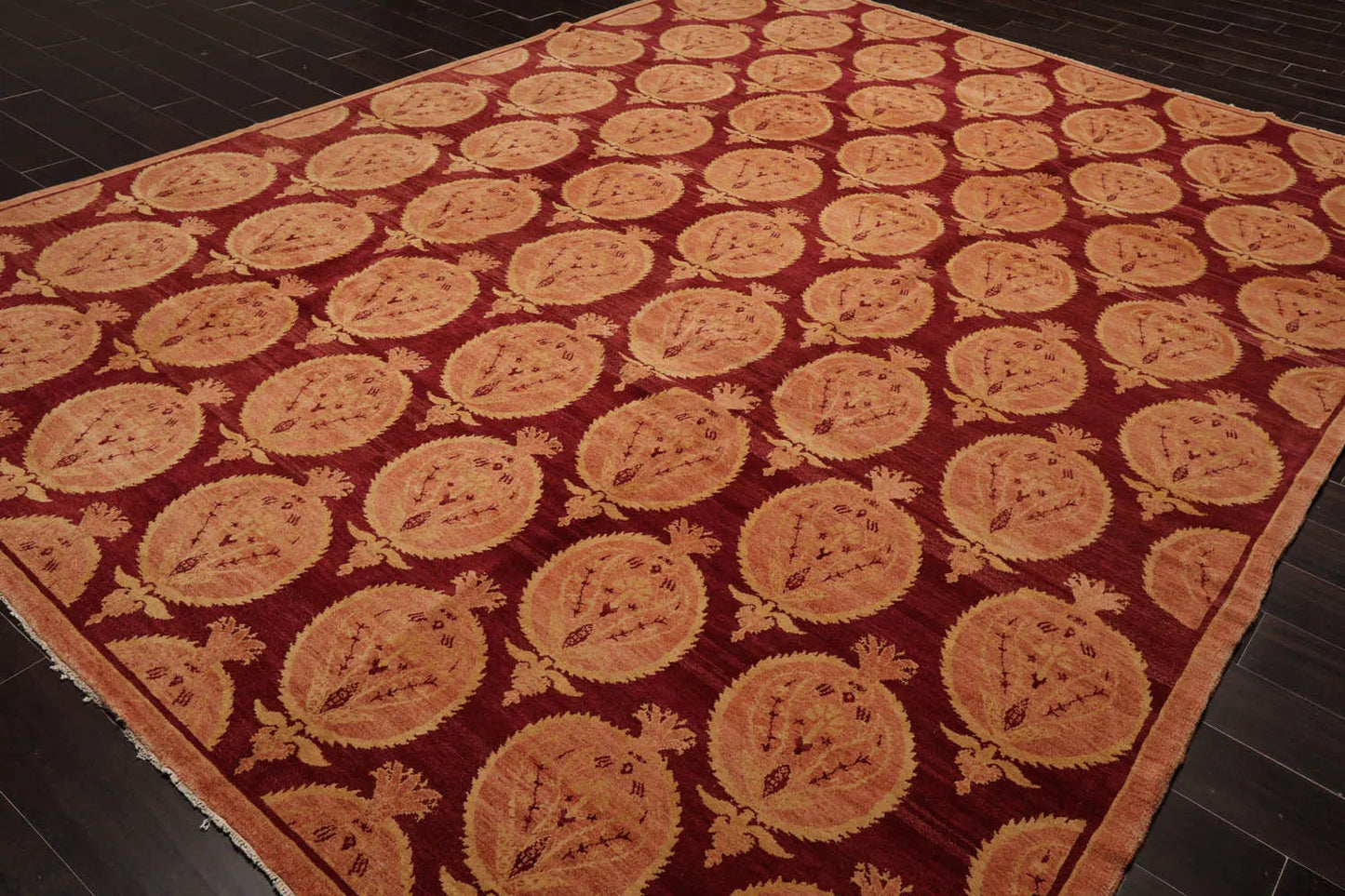 9x12 Rust, Peach Hand Knotted Tibetan 100% Wool Michaelian & Kohlberg Transitional Oriental Area Rug-3