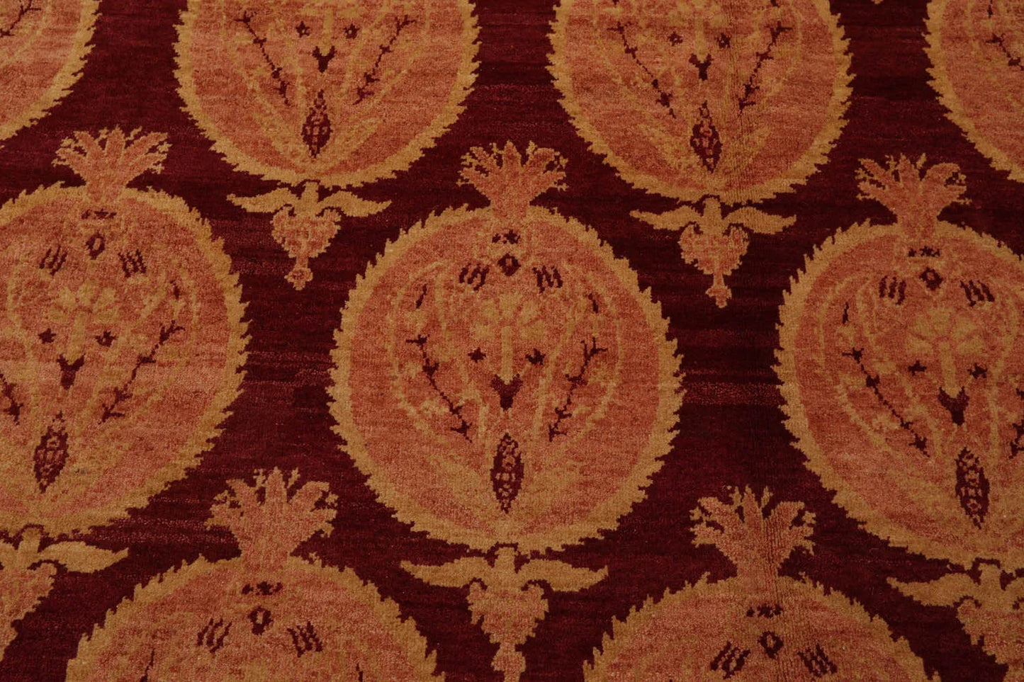 9x12 Rust, Peach Hand Knotted Tibetan 100% Wool Michaelian & Kohlberg Transitional Oriental Area Rug-4