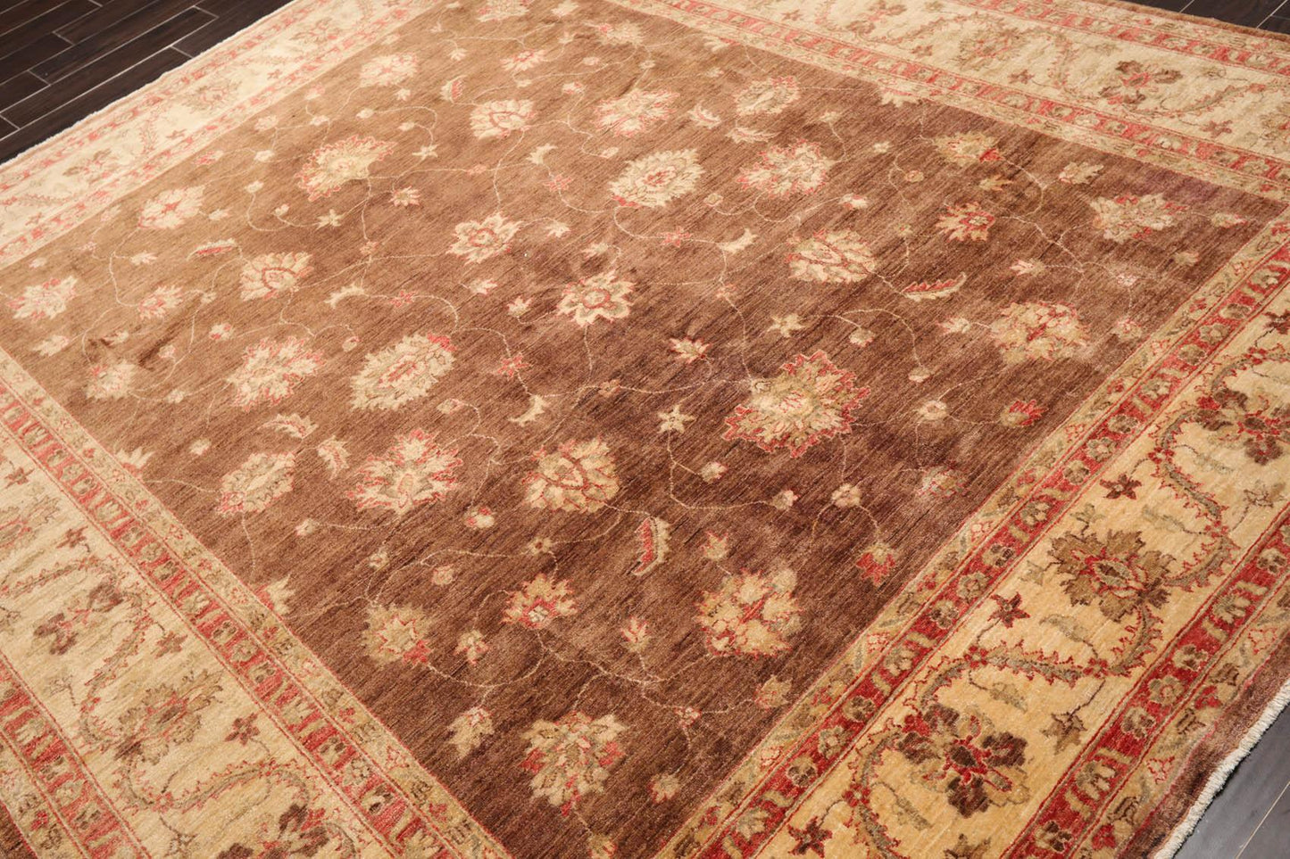7'11" x 9'5" Hand Knotted 100% Wool Peshawar Traditional Oriental Area Rug Brown-2