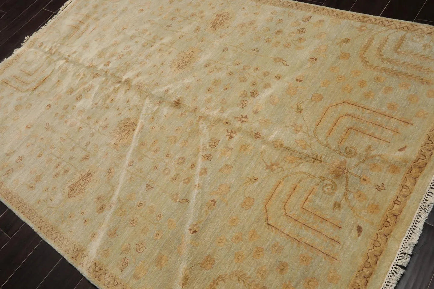 5’6” x 8’ Hand Knotted 100% Wool Transitional Oriental Area Rug Moss-2
