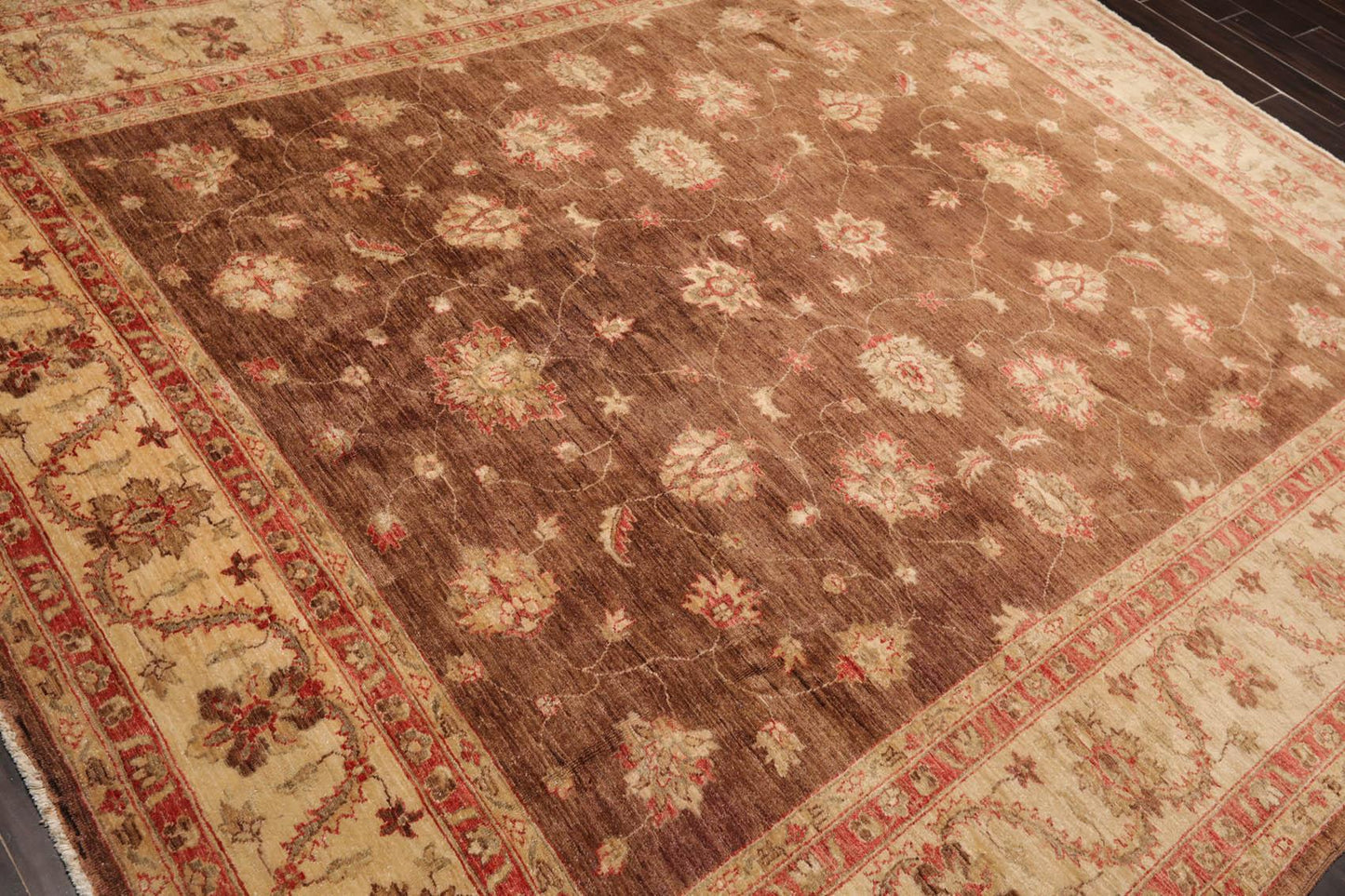 7'11" x 9'5" Hand Knotted 100% Wool Peshawar Traditional Oriental Area Rug Brown-3