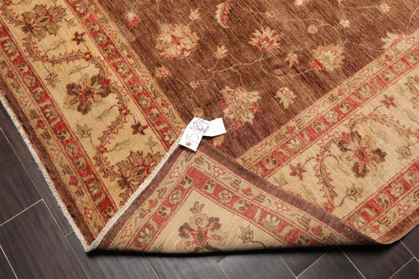 7'11" x 9'5" Hand Knotted 100% Wool Peshawar Traditional Oriental Area Rug Brown-4