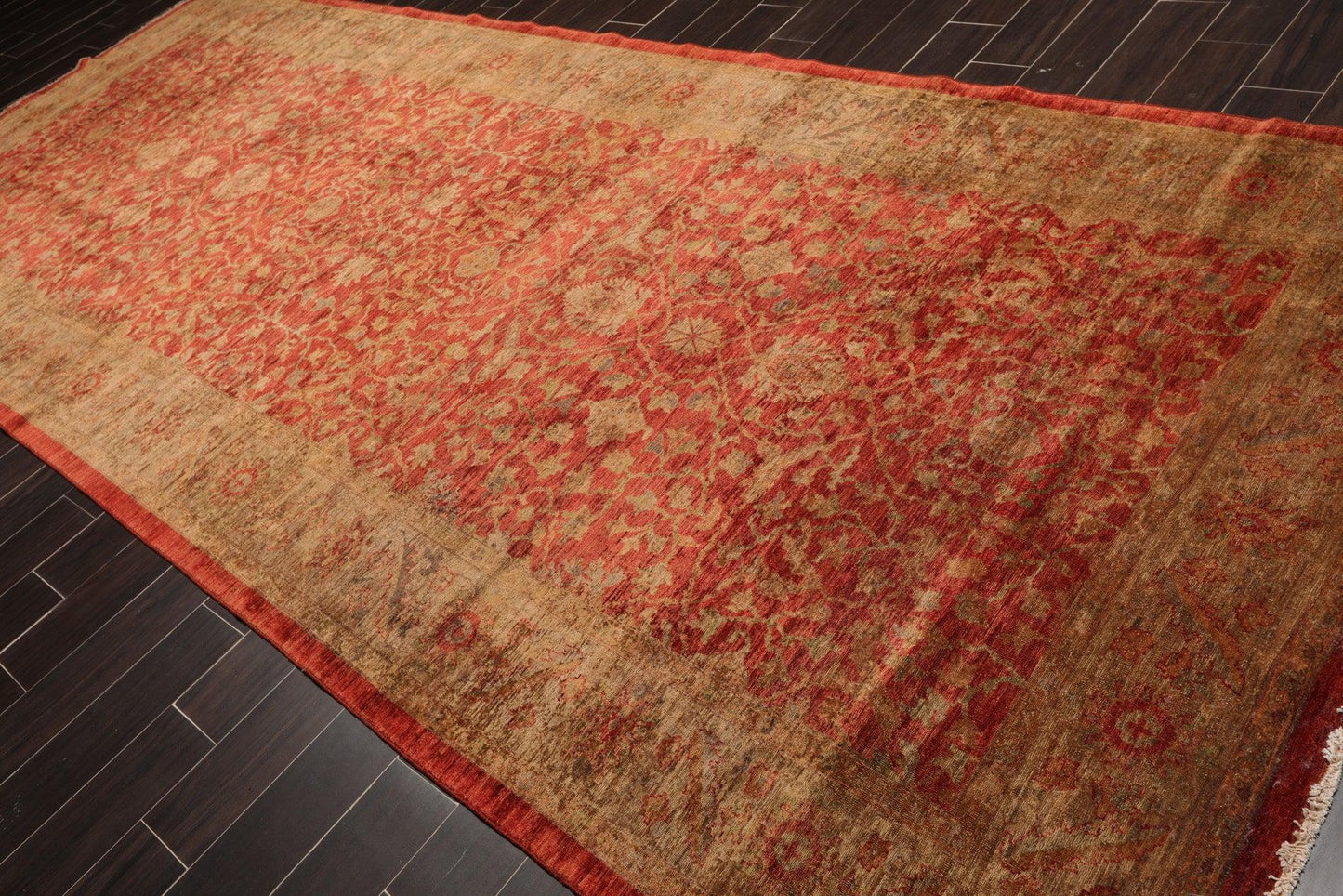 6'1" x 14'10" Hand Knotted Peshawar Palace Runner Silky Sheen 200 KPSI Area Rug Red-2
