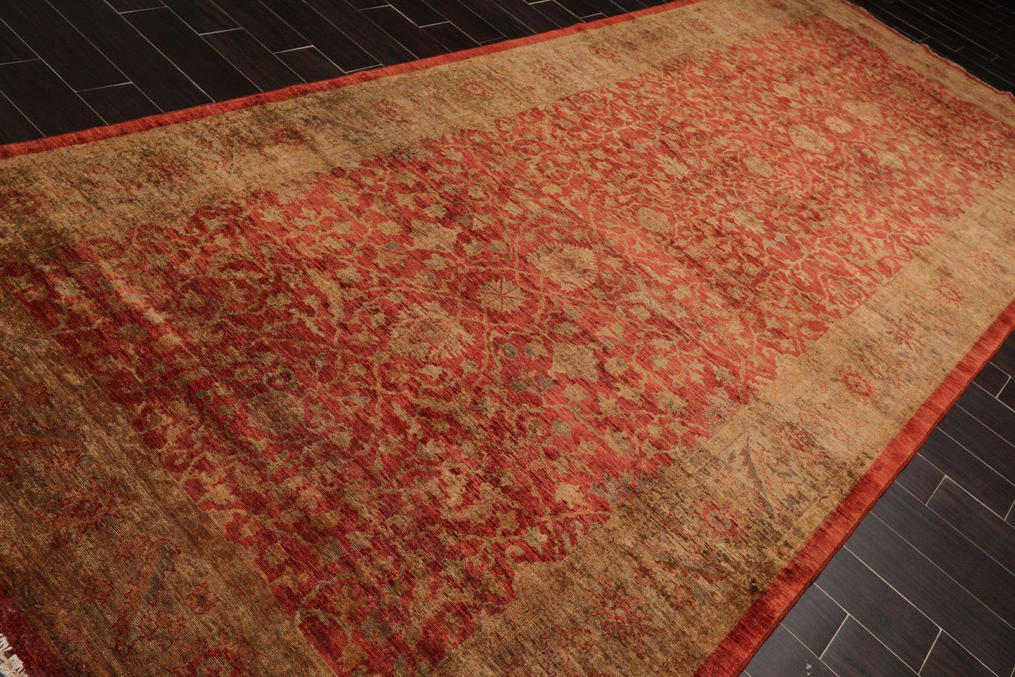 6'1" x 14'10" Hand Knotted Peshawar Palace Runner Silky Sheen 200 KPSI Area Rug Red-3