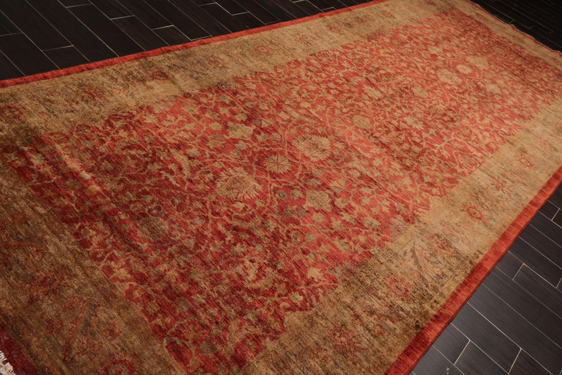 6'1" x 14'10" Hand Knotted Peshawar Palace Runner Silky Sheen 200 KPSI Area Rug Red-3