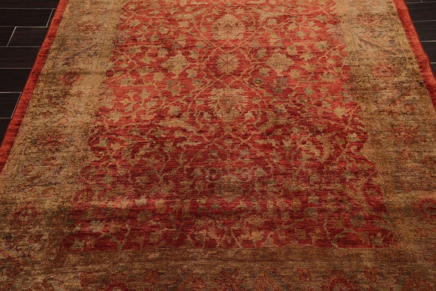 6'1" x 14'10" Hand Knotted Peshawar Palace Runner Silky Sheen 200 KPSI Area Rug Red-4