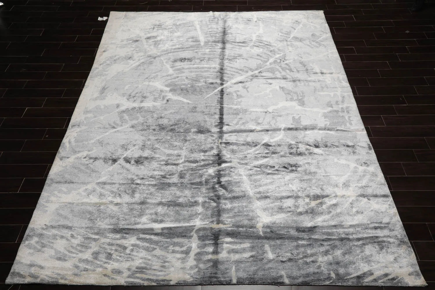 9x12 Gray Hand Knotted Tibetan Bamboo Silk Designer Modern & Contemporary Oriental Area Rug-2