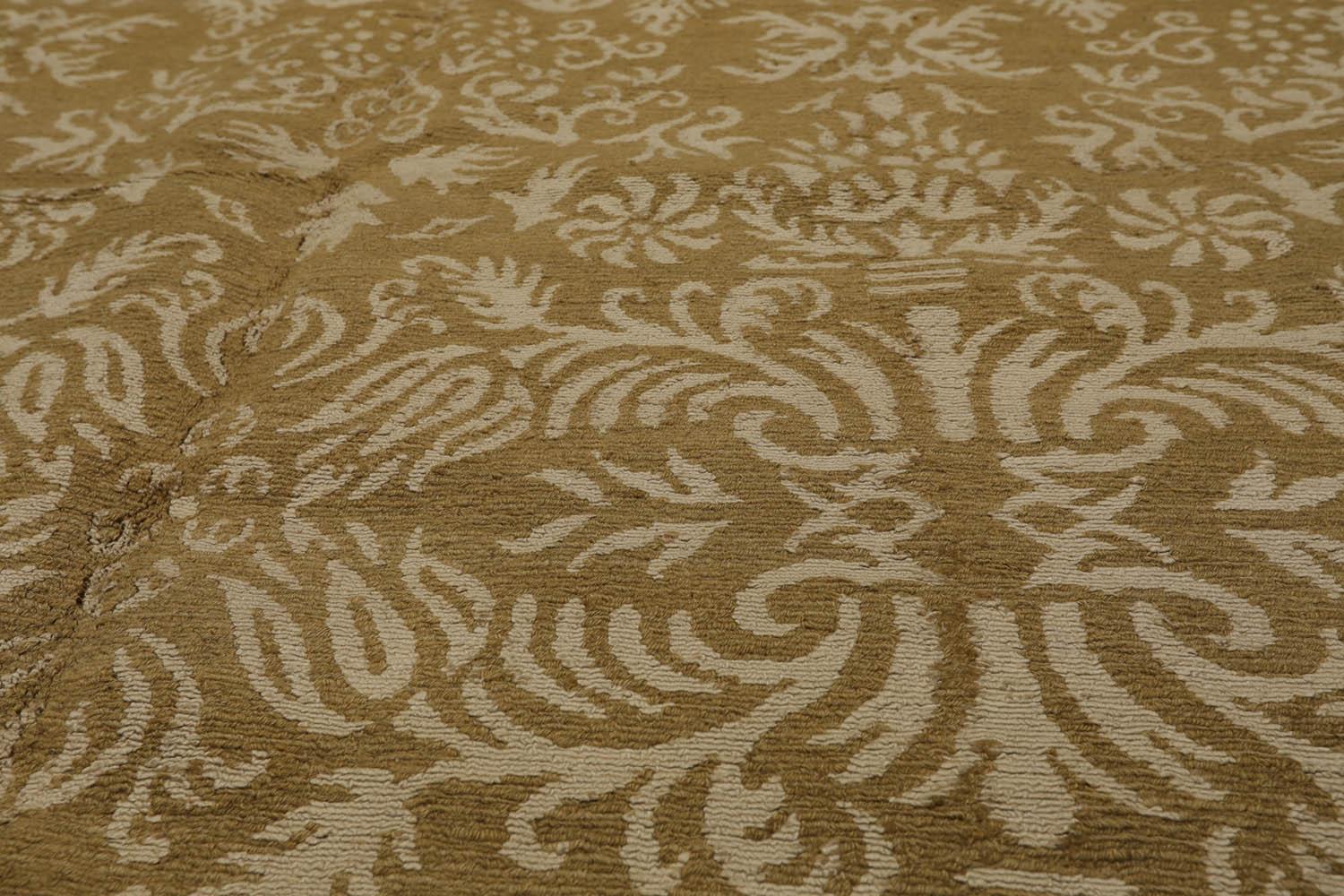 5’11” x 8’10" Lapchi Hand Knotted Wool & Silk Loop Pile Fandago Tibetan Area Rug-4