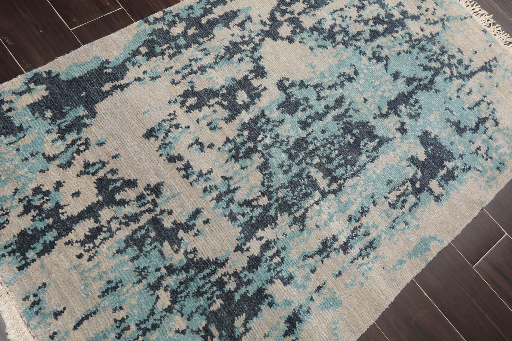 3' x 4'10" Hand Knotted Tibetan Wool Hip Designer Modern Oriental Area Rug Beige-2