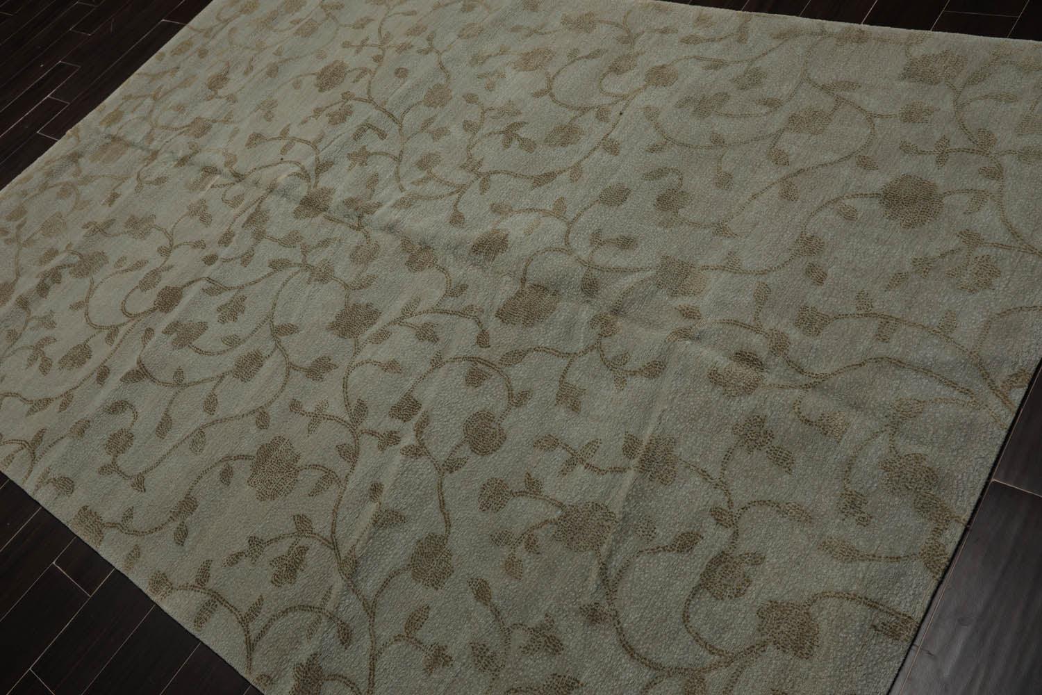 6’ x 9’2" Lapchi Hand Knotted 100% Wool Dropstitch Tibetan Area Rug Gray, Green-2