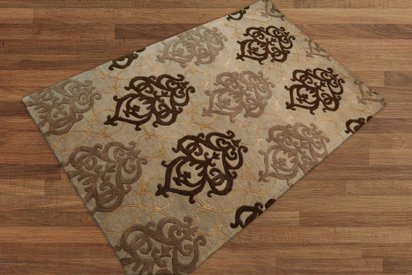 3'7" x 5'7" Handmade 100% Wool Transitional Oriental Area Rug Mint-2