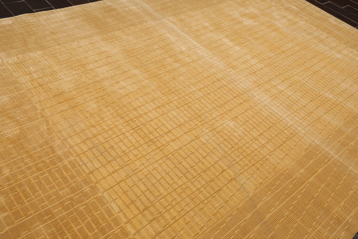 7'9" x 11' Contemporary Wool & Art Silk Modern Area Rug Tan & Beige-3