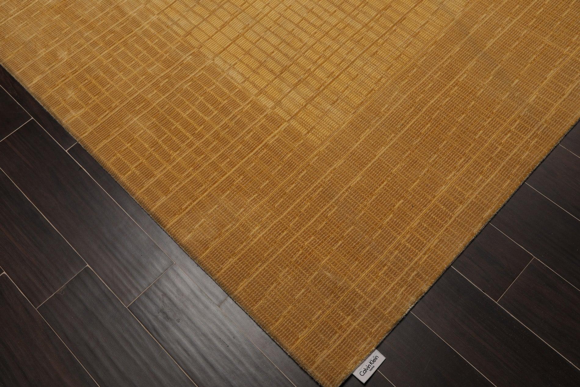 7'9" x 11' Contemporary Wool & Art Silk Modern Area Rug Tan & Beige-4