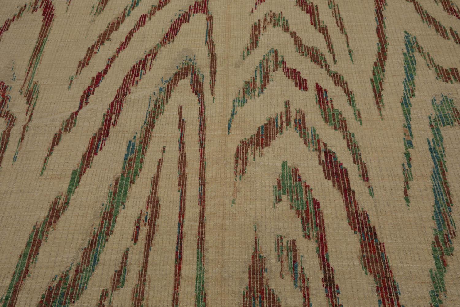 8’5”x11’6" Hand Knotted 100% Wool Peshawar Modern Oriental Area Rug Beige-4