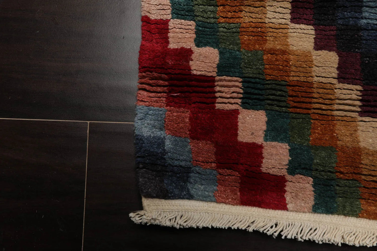 2'9''x12'2'' Runner Red Hand Knotted Tibetan 100% Wool Designer Modern & Contemporary Oriental Area Rug-4