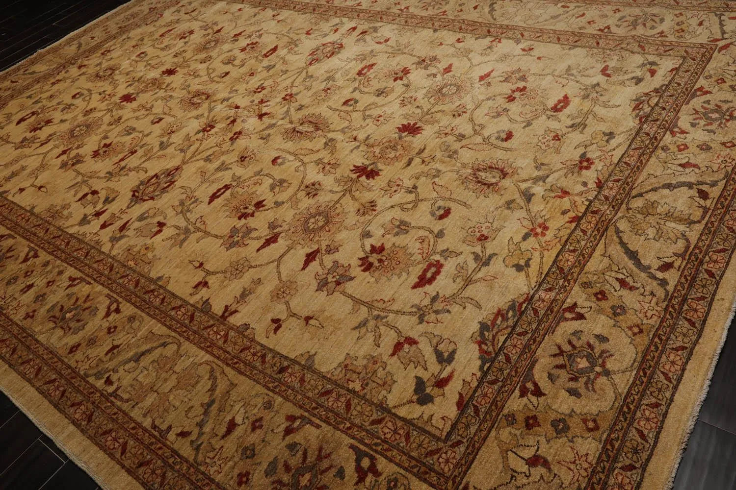 9’11” x 14’ Hand Knotted Wool Peshawar Traditional Oriental Area Rug Light Gold-2