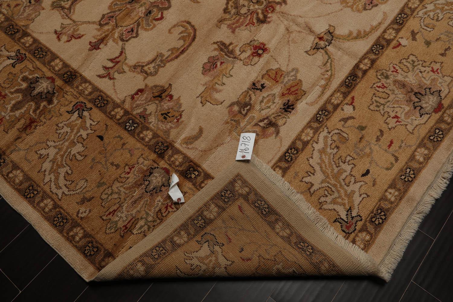 7’11”x9’4" Authentic Hand Knotted Wool Turkish Oushak Oriental Area Rug Beige-2