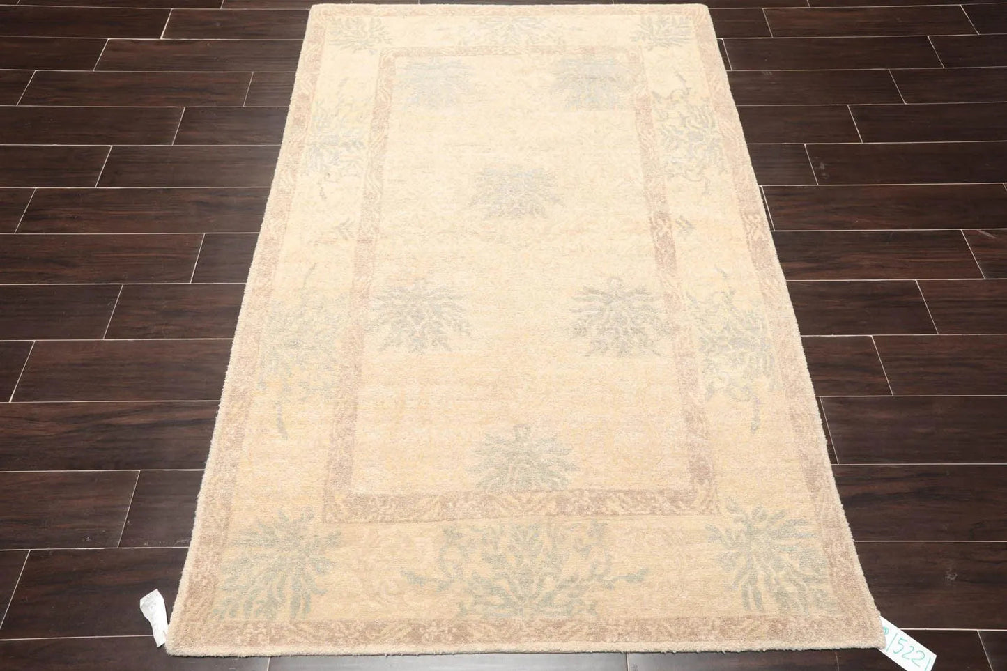 3'11'' x 5'11'' Hand Knotted Tibetan 100% Wool Floral Oriental Area Rug Beige-1