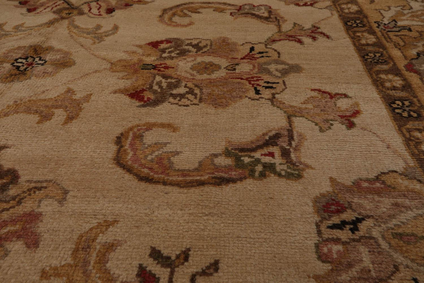 7’11”x9’4" Authentic Hand Knotted Wool Turkish Oushak Oriental Area Rug Beige-4