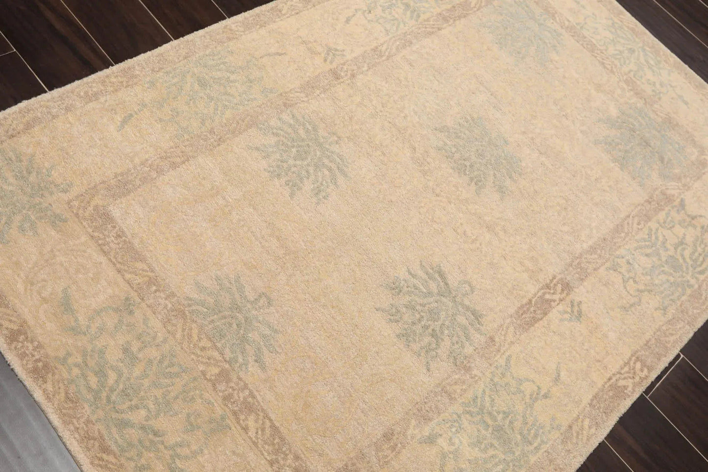 3'11'' x 5'11'' Hand Knotted Tibetan 100% Wool Floral Oriental Area Rug Beige-3
